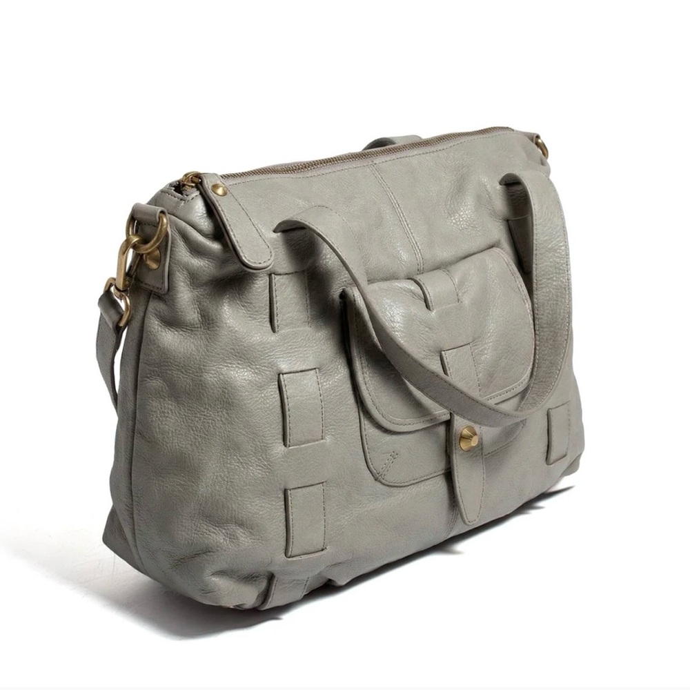Gray Lamb Leather Tote Bag